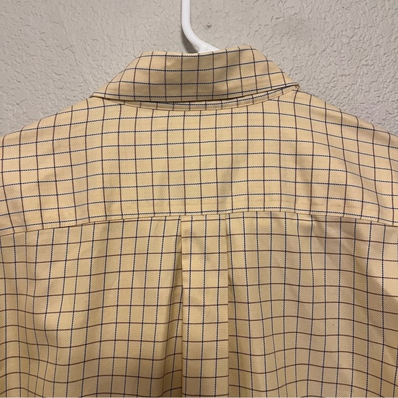 Brooks Brothers Dark Yellow Golden Checkered Button Down Shirt Men's Medium - Picture 8 of 15